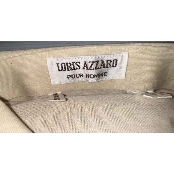 NEW Azzaro Button Down Formal Dress Shirt Pocket Tan Beige Mens Sz L $120 Retail - Picture 2 of 8